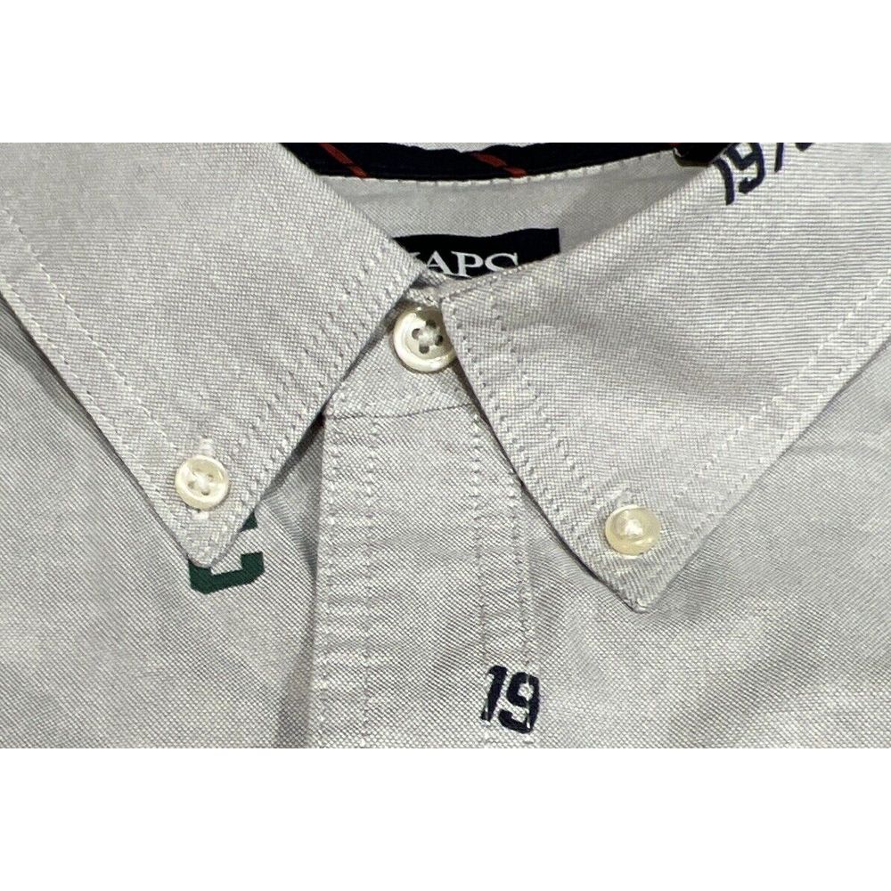 Chaps Mens Button Shirt Stretch Oxford Long Sleeve All Over Bulldog C 1978 Print - Picture 11 of 11